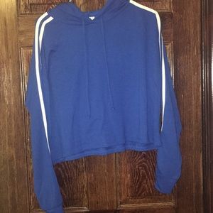 Blue crop top hoodie
